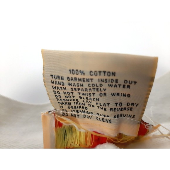 Vintage 1980s Gene Ewing White Stirrup Pants Black Scroll Design Womens Size 8 - Picture 12 of 12